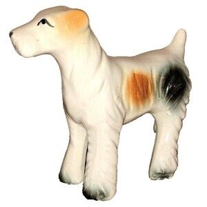 Vintage Porcelain Airedale Terrier Figurine 4" tall Collectible Puppy Dog